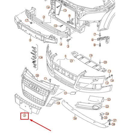 NEW AUDI TT 8J FRONT LICENCE PLATE HOLDER 8J0807285B1QP