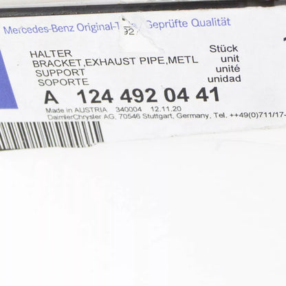 NEW MB E W124 FRONT EXHAUST PIPE TO TRANSMISSION BRACKET A1244920441 ORIGINAL