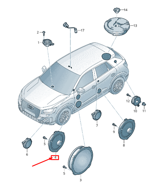 NEW AUDI Q2 GA FRONT DOOR MID TONE SPEAKER 8V0035454A ORIGINAL