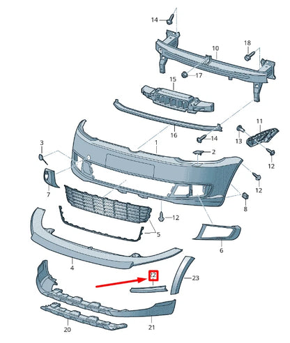 NEW VW CADDY 2K MK3 FRONT LEFT BUMPER FOAM FILLER PIECE 2K5807549