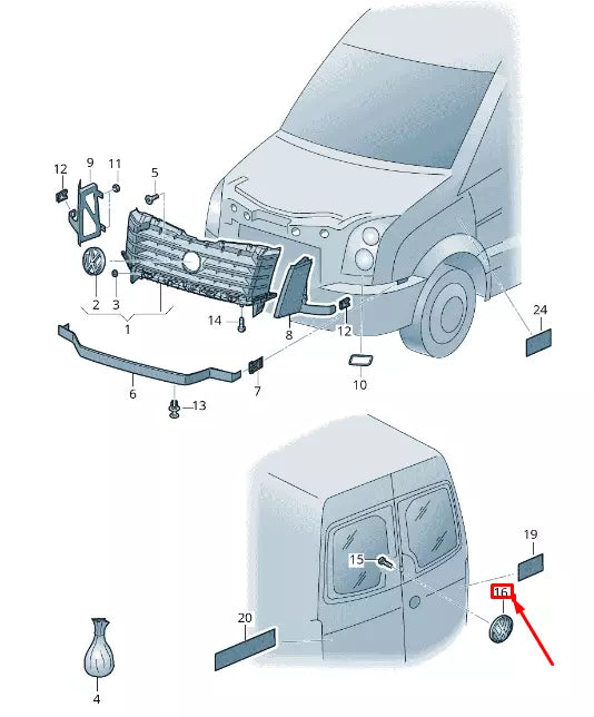 NEW VW CRAFTER 30-35 MINIBUS 2E REAR TAILGATE BADGE 2E1853600A