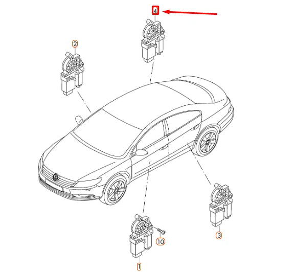 NEW VW CC REAR RIGHT DOOR WINDOW CONTROL MOTOR 3C8959704DVW3 ORIGINAL