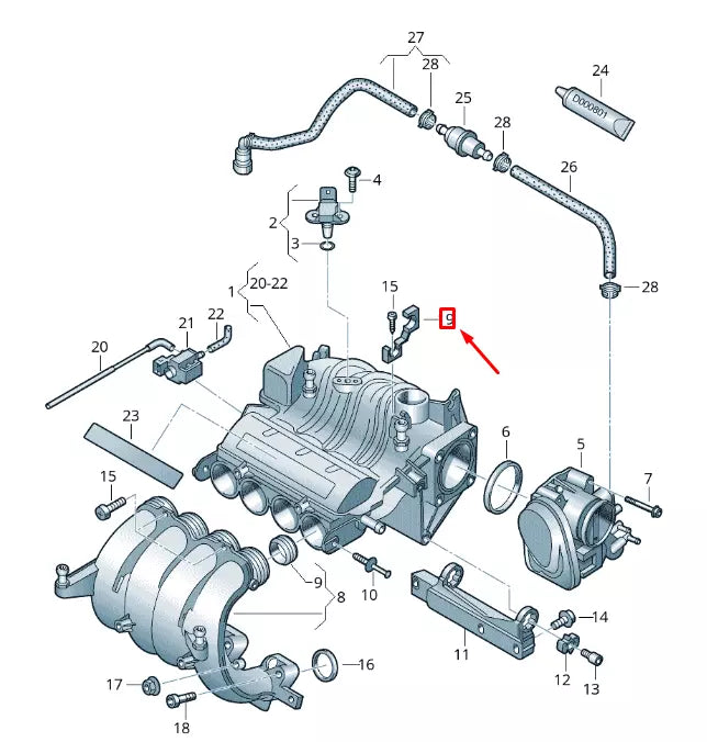 NEW VOLKSWAGEN CADDY 2K MK3 INTAKE SYSTEM BRACKET 06A133687H