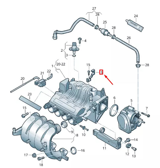 NEW VOLKSWAGEN CADDY 2K MK3 INTAKE SYSTEM BRACKET 06A133687H