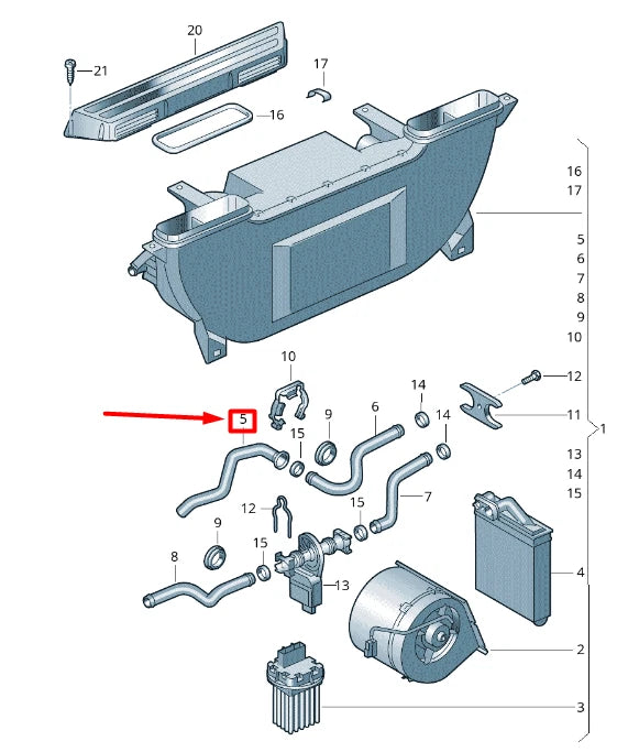 NEW VW CRAFTER 2F MK1 HEAT EXCHANGER RETURN COOLANT PIPE 2E0819911