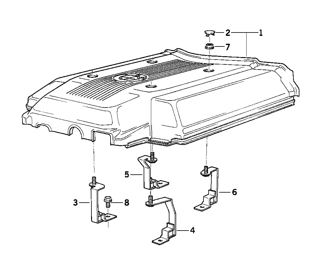 NEW BMW 5 E34 ENGINE COVER FRONT LEFT BRACKET 11611747168 ORIGINAL