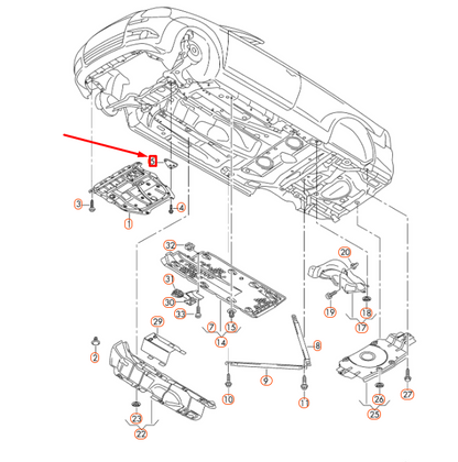 NEW VOLKSWAGEN EOS UNDERBODY TRIM LEFT BRACKET 1Q0825343 ORIGINAL