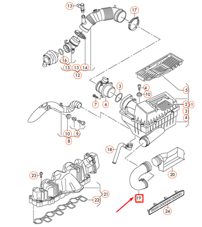 NEW VOLKSWAGEN PASSAT B6 INTAKE AIR DUCT 3C0129618D ORIGINAL