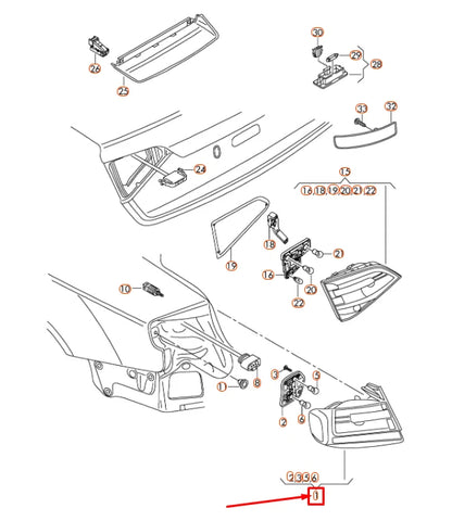NEW AUDI A4 B8 REAR LEFT OUTER LED TAILLIGHT 8K5945095L ORIGINAL