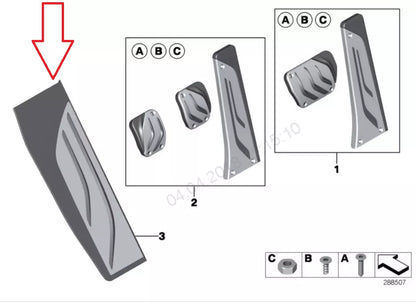 NEW BMW 3 F30 M PERFORMANCE STAINLESS STEEL FOOTREST 51472232279 2232279