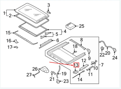 NEW VW JETTA MK6 16 FRONT RIGHT SUNROOF GUIDE 8D5877484 ORIGINAL