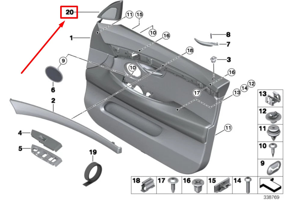 NEW BMW 5 F07 FRONT RIGHT MIRROR TRIANGLE COVER 51417348994 7348994 ORIGINAL