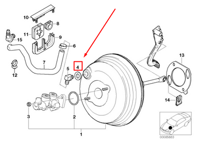 new bmw 3 e36 power brake booster check valve seal 34331161985 1161985 original