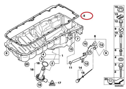 NEW BMW 3 E90 OIL SUMP GASKET 11137809836 7809836 ORIGINAL