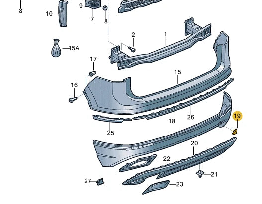 NEW VW TIGUAN BW2 ALLSPACE REAR RIGHT TOW HOOK EYE COVER 5NN807441A9B9