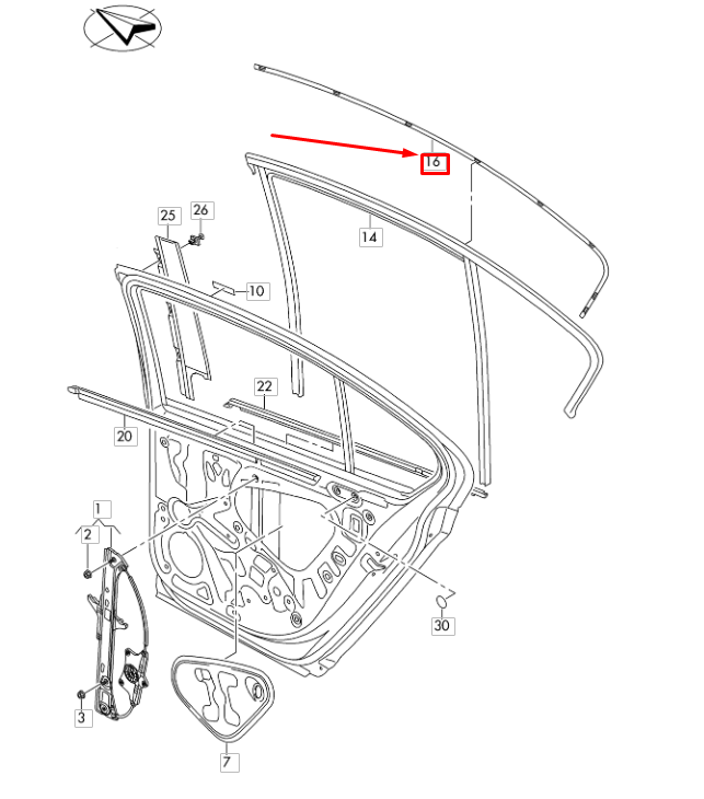 new vw passat b8 rear right door window upper cover trim 3g5839644j7z7 original