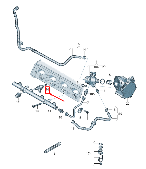 new audi tt fv3 fuel injector 06g906036af original