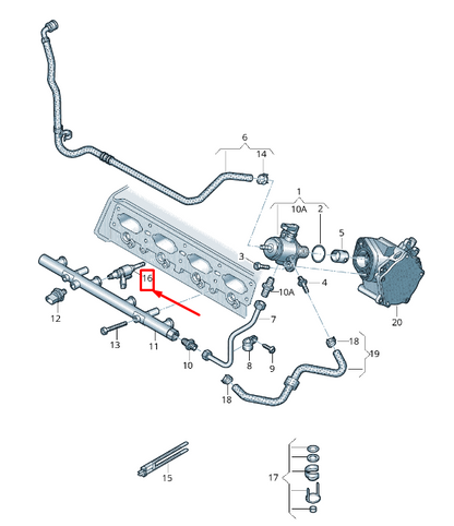 new audi tt fv3 fuel injector 06g906036af original
