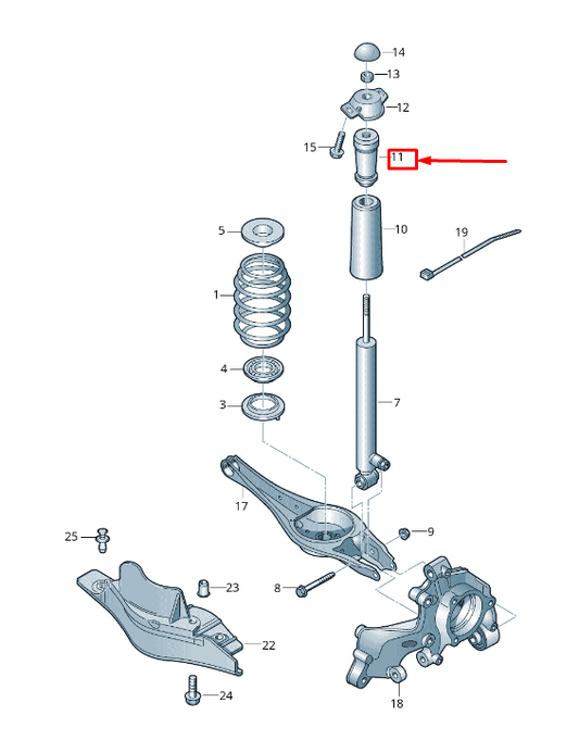 new vw tiguan ad rear shock absorber stop buffer 5q0511357l original