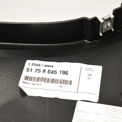 NEW BMW 5 F10 FRONT RIGHT WHEEL MUD GUARD LOWER BRACKET 51758045196 ORIGINAL