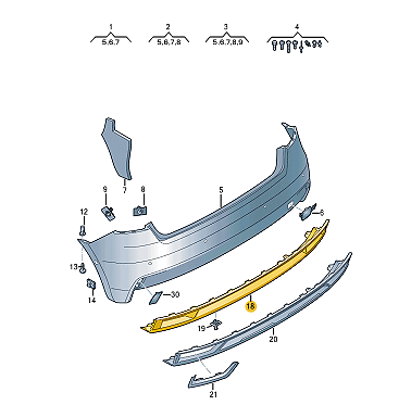 new audi a1 sportback gba rear bumper spoiler 82a8074219b9 original