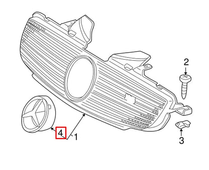 NEW MERCEDES-BENZ SLK R170 FRONT GRILL HOOD EMBLEM A1708880086 2004
