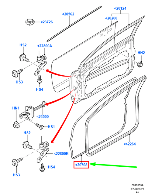 new ford focus mk2 front left door seal weatherstrip 1495869 original