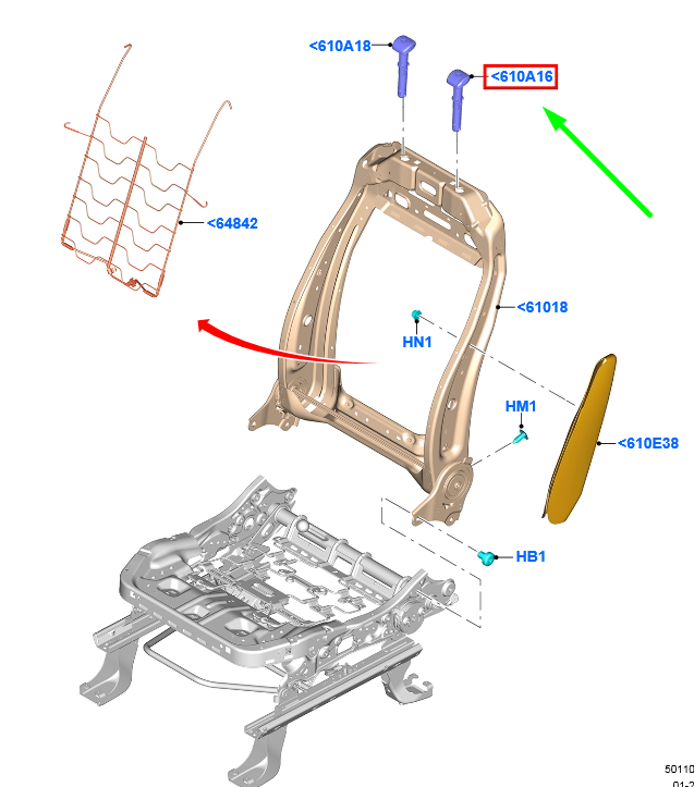 new ford galaxy mk3 front seat headrest guide sleeve 2308381 original