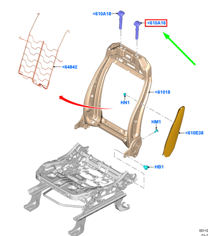 new ford galaxy mk3 front seat headrest guide sleeve 2308381 original