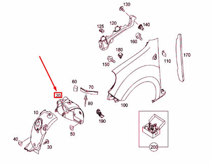 NEW MB CITAN W415 FRONT LEFT WHEELHOUSE COVER REAR PART A4156840477 ORIGINAL