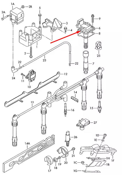 NEW AUDI A6 C5 IGNITION COIL 058905105 2.7 PETROL 169KW