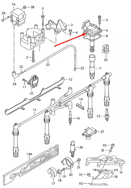 NEW AUDI A6 C5 IGNITION COIL 058905105 2.7 PETROL 169KW