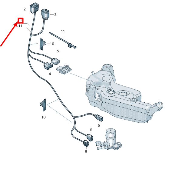 new volkswagen t-roc a11 reducing agent tank cable harness 5q0971404 original