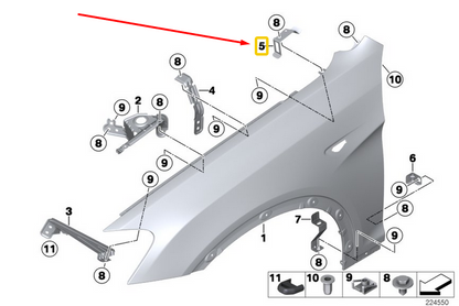 new bmw x3 f25 front left side panel top bracket 41007267113 7267113 original