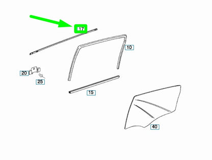 NEW MERCEDES-BENZ A W169 REAR LEFT OUTSIDE SEALING RAIL A1697351565 ORIGINAL