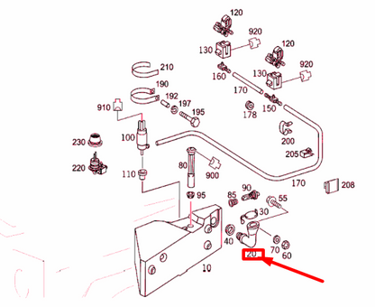 NEW MERCEDES-BENZ G W463 WASHER SYSTEM RESERVOIR FITTING A4638690266 ORIGINAL