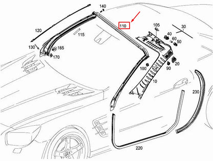 NEW MERCEDES-BENZ SL R231 FRONT WINDSHIELD SEALING A2317200078 ORIGINAL