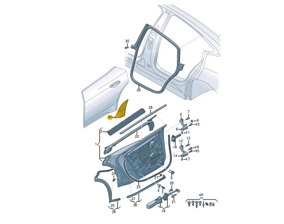 NEW AUDI E-TRON GT REAR LEFT STONE CHIP PROTECTION FILM 4J3839707