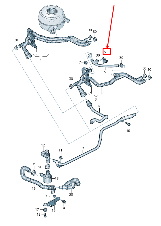 new audi a6 4a c8 engine coolant pipe bracket 4k2819147b original