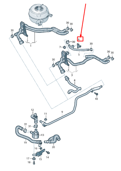 new audi a6 4a c8 engine coolant pipe bracket 4k2819147b original