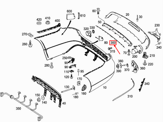 new mercedes-benz cls c218 rear bumper central trim strip a2188850721 original