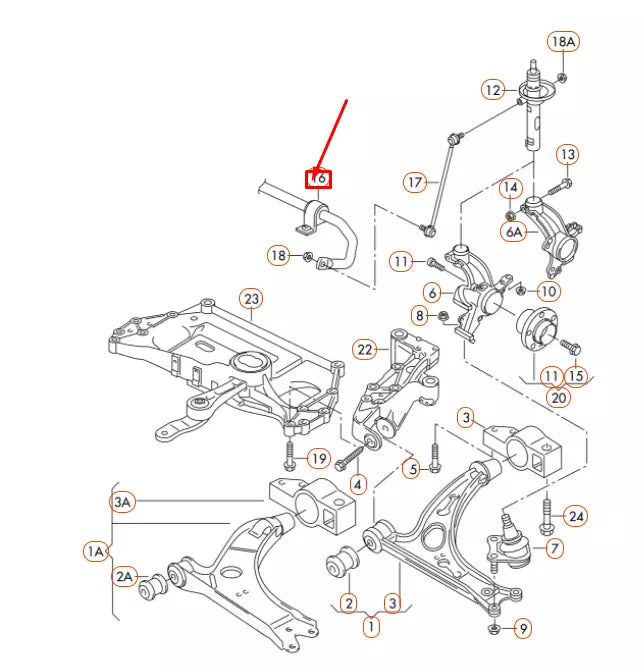 NEW AUDI A3 8P FRONT STABILIZER BAR 1K0411303BF ORIGINAL
