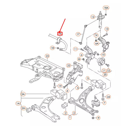 NEW AUDI A3 8P FRONT STABILIZER BAR 1K0411303BF ORIGINAL