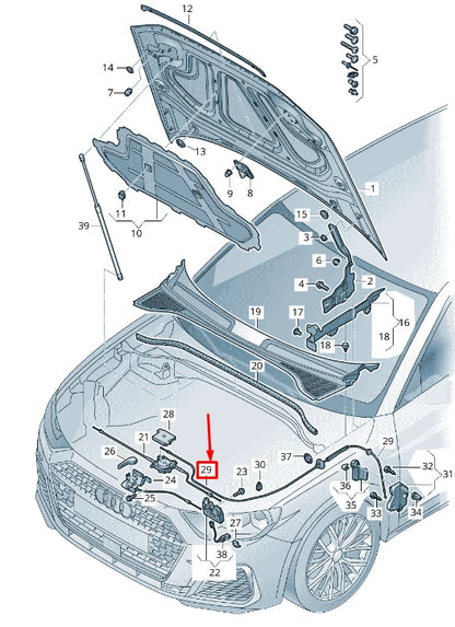 NEW AUDI Q3 F3 FRONT BONNET LOCK CABLE LHD 83B823535A