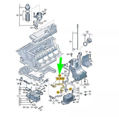 NEW AUDI R8 42 OIL HOSE 420117413K ORIGINAL 420-117-413-K