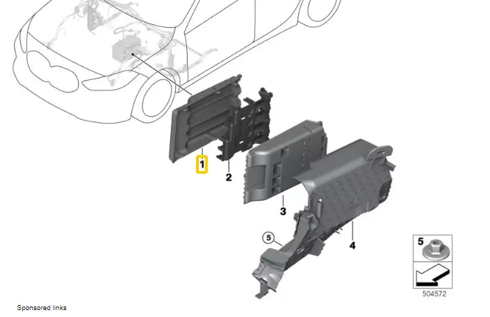 NEW BMW 1 F40 B DISTRIBUTION POINT BOX COVER 61149321050 ORIGINAL