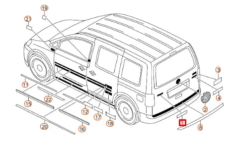 NEW VOLKSWAGEN CADDY 2K REAR TAILGATE BOOT EMBLEM BADGE 2K5853687739 ORIGINAL