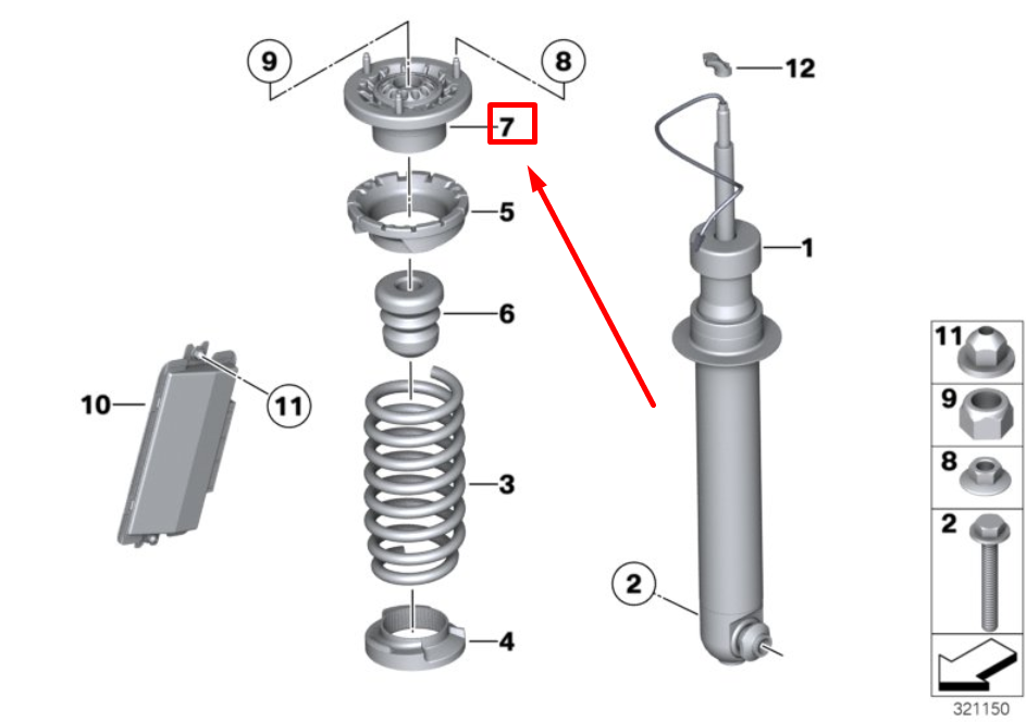 new bmw 6 gran coupe f06 rear guide support 33502284455 2284455 original