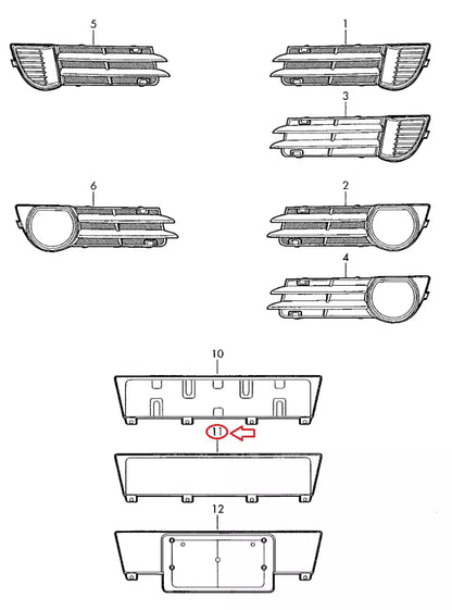 NEW AUDI A3 8P FRONT BUMPER NUMBER PLATE BACKING 8P4807285G1QP