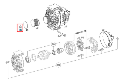 NEW MERCEDES-BENZ C W205 ALTERNATOR HEXAGON NUT A0009902250 ORIGINAL